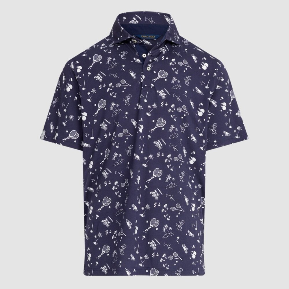 NWT Polo Golf Ralph Lauren Men Classic Fit Print Jersey Polo Shirt Size L